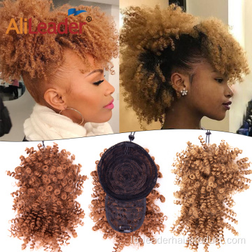 Hoer Puff Afro Kinky Curly Ponytail Mat Bangs